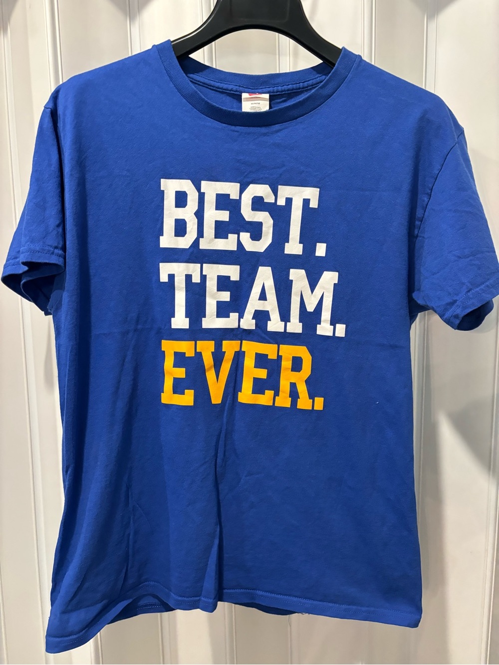 Blue "Best. Team. Ever." Graphic Tee Size Medium